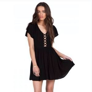 **SALE NWT Volcum Black Lace up Dress Flare